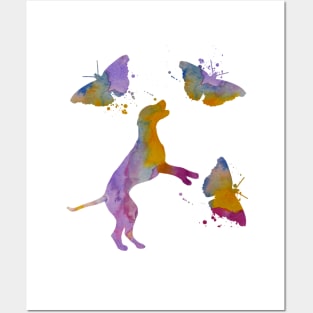 Dalmatian Art, Colorful, Butterflies Posters and Art